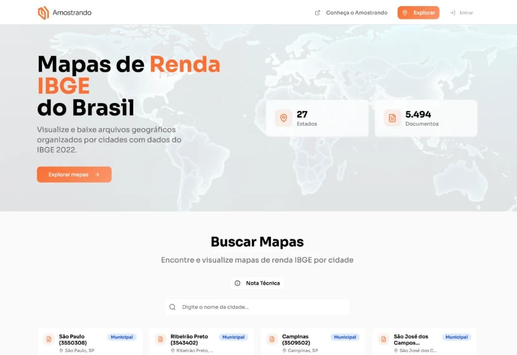Mapa de Rendas IBGE