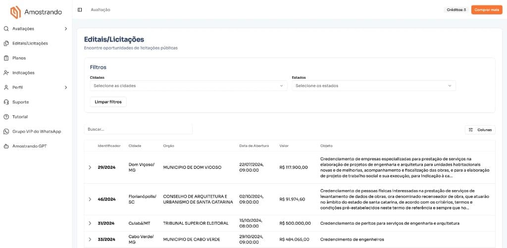 Plataforma Amostrando - slide 1